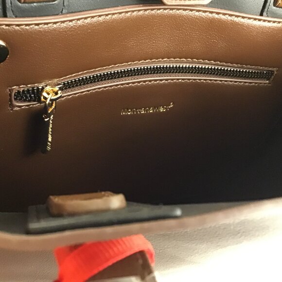 Montana West Satchel Vegan Leather Handbag (Large Size) Brown - Picture 10 of 12